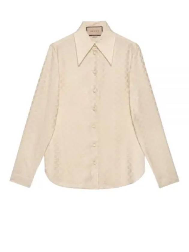 GG Supreme Jacquard Silk Shirt Beige - GUCCI - BALAAN 2