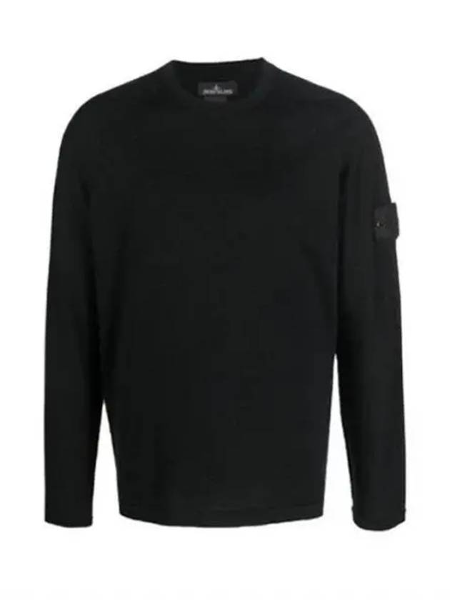 Shadow Project Crewneck Light Cotton Knit Top Black - STONE ISLAND - BALAAN 2