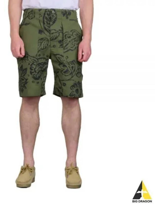 Fatigue Short Olive Floral Print Ripstop MP299 CT243 Shorts - ENGINEERED GARMENTS - BALAAN 1