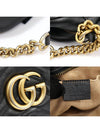 447632 Black Matelasse Chevron Gold Plated GG Marmont Small Chain Shoulder Bag - GUCCI - BALAAN 4