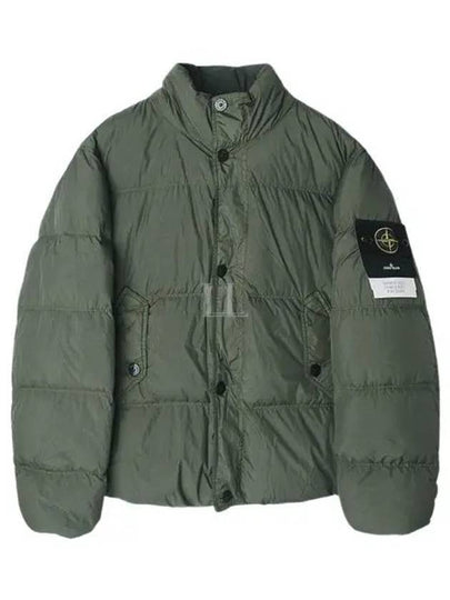 Garment Dyed Crinkle Reps Down Padding Olive - STONE ISLAND - BALAAN 2