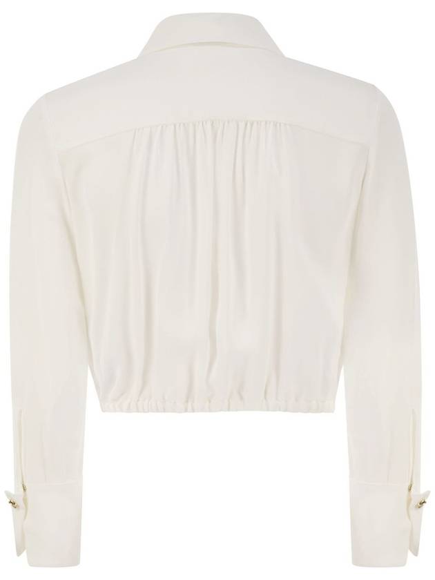 Georgette cropped shirt with elastic band - ELISABETTA FRANCHI - BALAAN 2