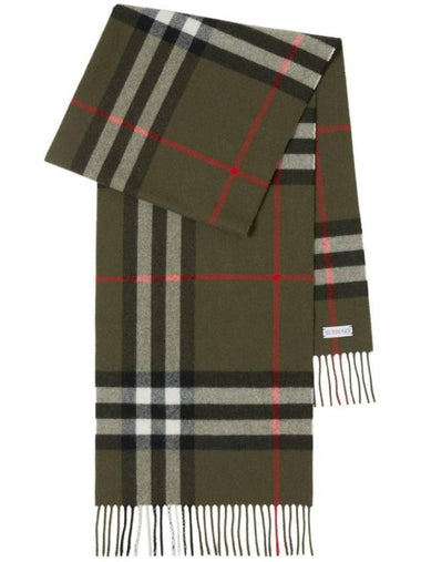 Check Cashmere Scarf Green - BURBERRY - BALAAN 1