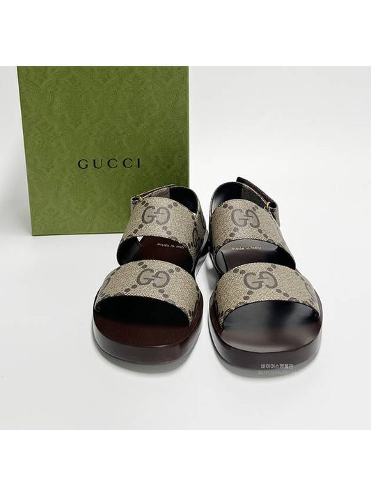 Men's GG Supreme Velcro Sandals Beige 681618 UMO00 9742 - GUCCI - BALAAN 1