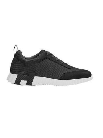 Bouncing Canvas Suede Low Top Sneakers Noir - HERMES - BALAAN 1