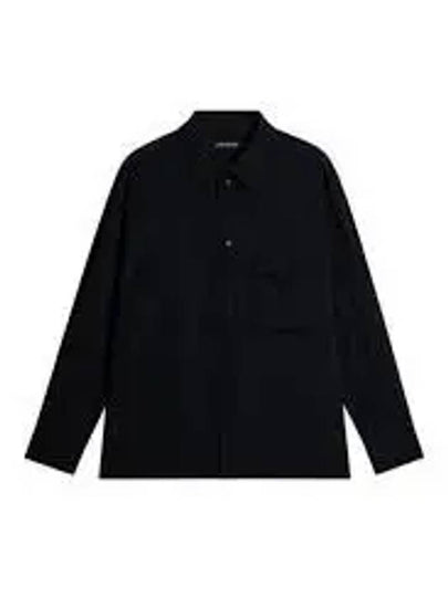 Men's Howard Tech Press Stud Long Sleeve Shirt Black - J.LINDEBERG - BALAAN 2