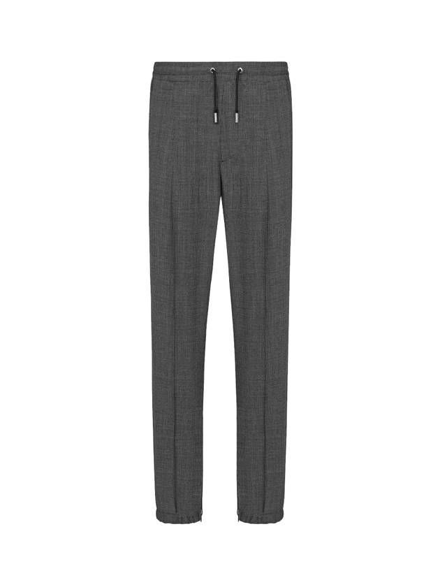 Micro Houndstooth Wool Track Pants Grey - DIOR - BALAAN 1