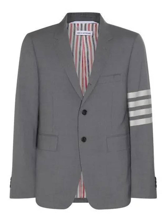 Plain Weave Suiting 4 Bar Classic Sport Jacket Medium Grey - THOM BROWNE - BALAAN 2