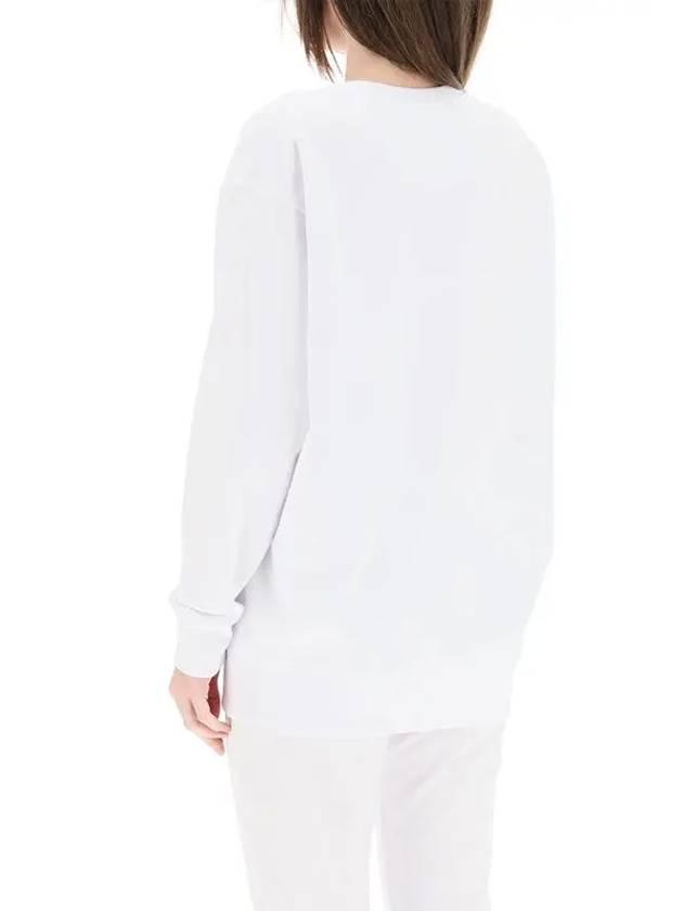 Women's Embroidered Logo Sweatshirt White - FENDI - BALAAN 5