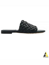 Intrecciato Leather Slippers Black - BOTTEGA VENETA - BALAAN 2