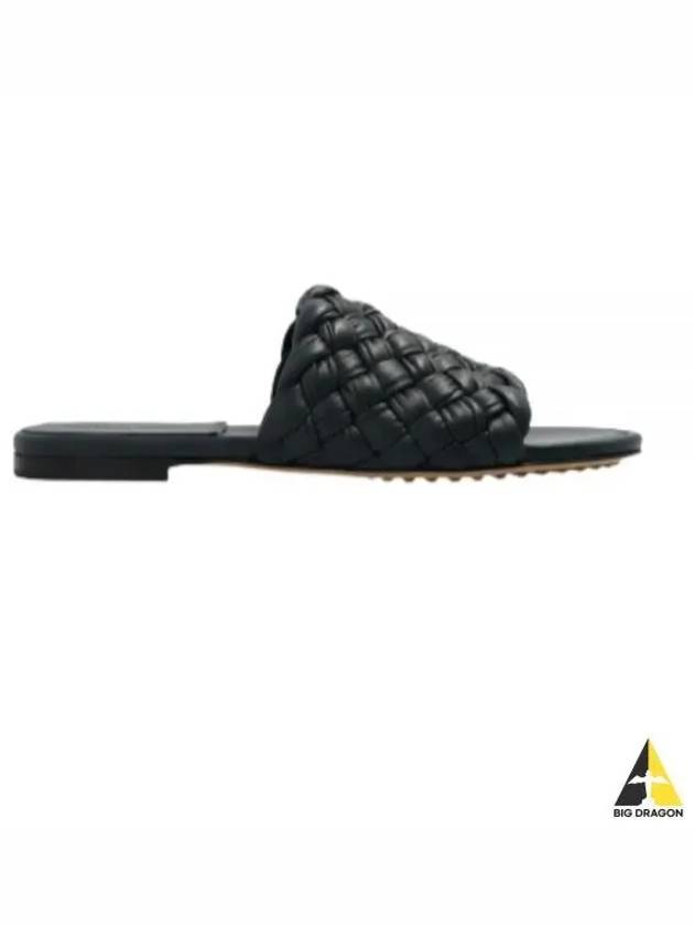 Intrecciato Leather Slippers Black - BOTTEGA VENETA - BALAAN 2