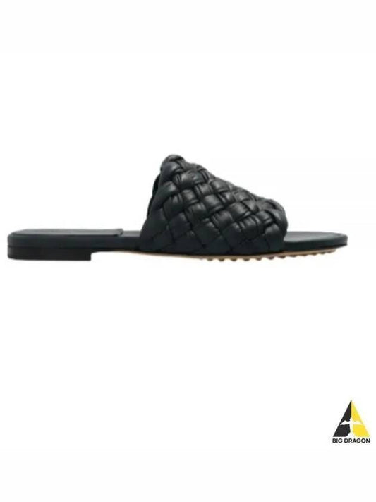 Intrecciato Leather Slippers Black - BOTTEGA VENETA - BALAAN 2