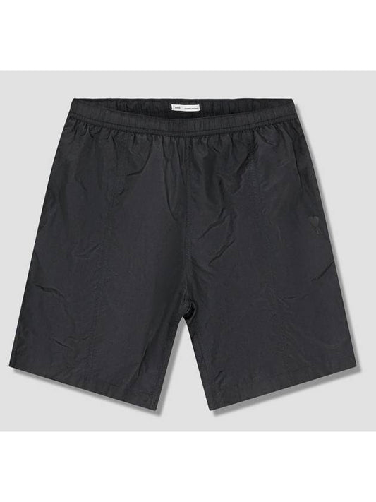 Pocket Heart Logo Swim Shorts Black - AMI - BALAAN 2