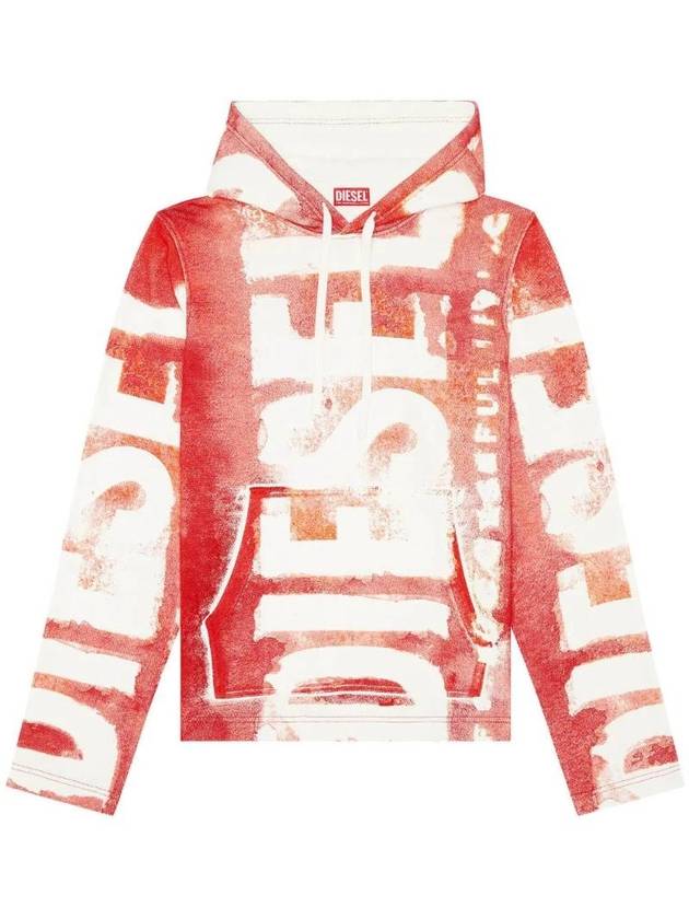 Logo Print Drawstring Hoodie A114800NFAV - DIESEL - BALAAN 1