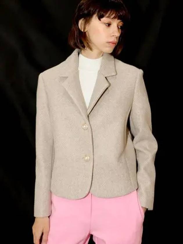 Wool Crop Jacket Beige - DAMAGE MNEMONIC - BALAAN 1