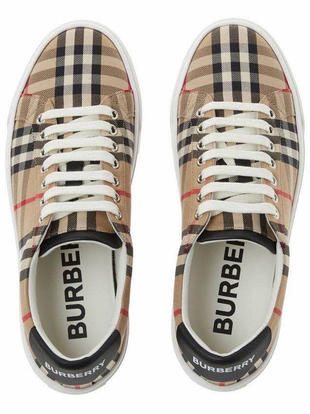 Vintage Check Cotton Low Top Sneakers Beige - BURBERRY - BALAAN 7