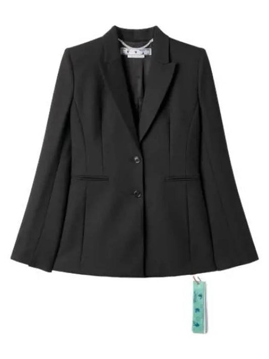 Tech wool blend single jacket black suit blazer - OFF WHITE - BALAAN 1
