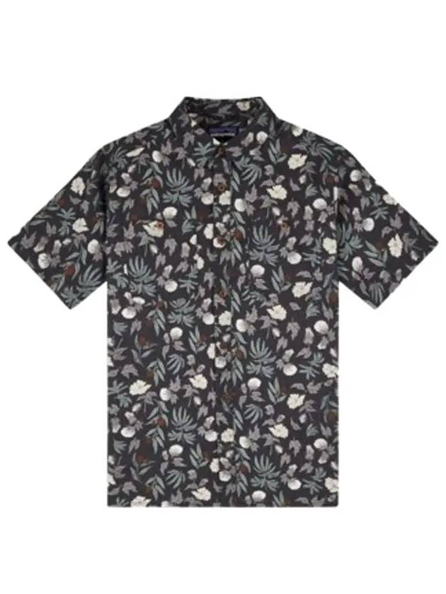 Men's Floral Short Sleeve Shirt Gray - PATAGONIA - BALAAN.