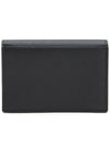 Business Flap in Grain De Poudre Embossed Leather Card Wallet Black - SAINT LAURENT - BALAAN 3