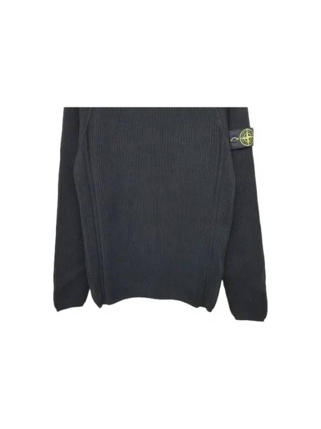 Wappen Patch Round Neck Knit Top Black - STONE ISLAND - BALAAN 4