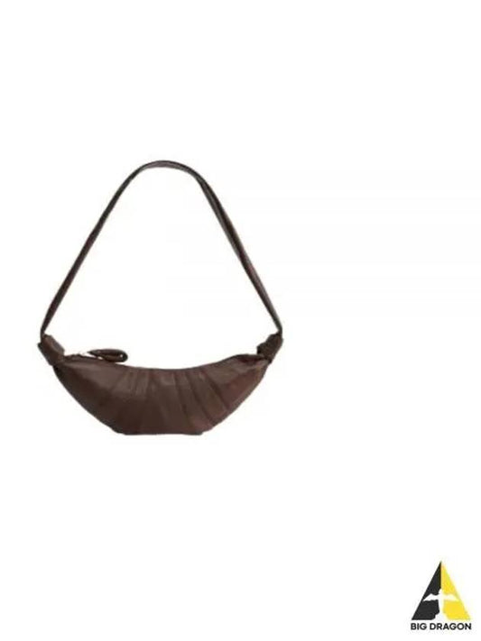 Soft Grained Leather Small Croissant Crossbody Bag Brown - LEMAIRE - BALAAN 2