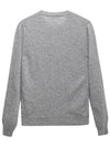 Play Women's Black Wappen U-Neck Wool Cardigan Gray - COMME DES GARCONS - BALAAN 3