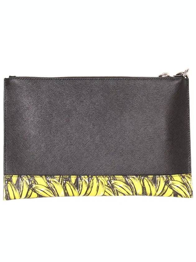 Banana Print Strap Clutch Bag Black - PRADA - BALAAN 3