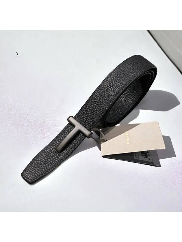 Black Reversible Leather Belt Black - TOM FORD - BALAAN 3