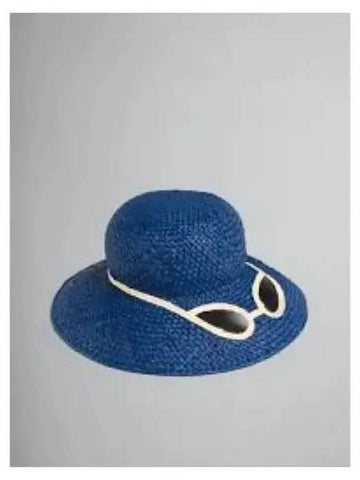 Sunglasses Printing Straw Hat Dark Blue CLMC0058A000B98 - MARNI - BALAAN 1