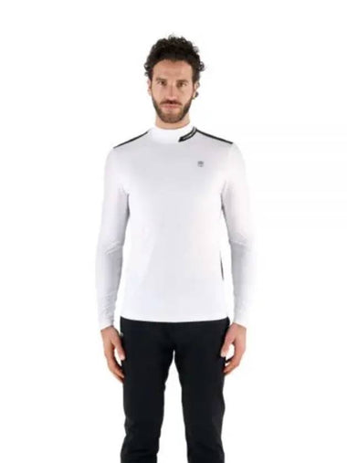 Men's Golf Roll Neck Long Sleeve T-Shirt White - HYDROGEN - BALAAN 1