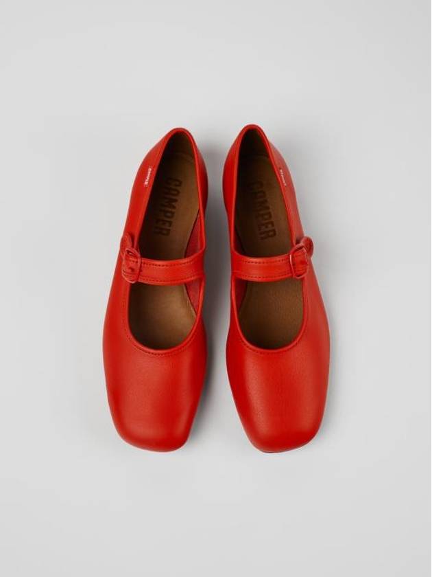 Casi Myra Mary Jane Leather Flat Red - CAMPER - BALAAN 4