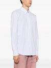 Striped Poplin Long Sleeve Shirt Blue - MSGM - BALAAN 3