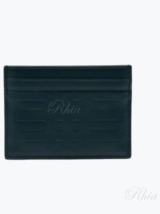 Embossed Check Card Wallet Green - BURBERRY - BALAAN 2