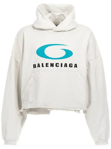 Balenciaga 'Loop Sports Icon' Cropped Hoodie - BALENCIAGA - BALAAN 1