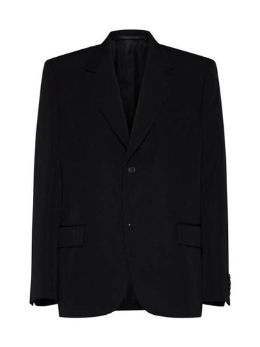 Single Breasted Wool Blazer Jacket Black - BALENCIAGA - BALAAN 1