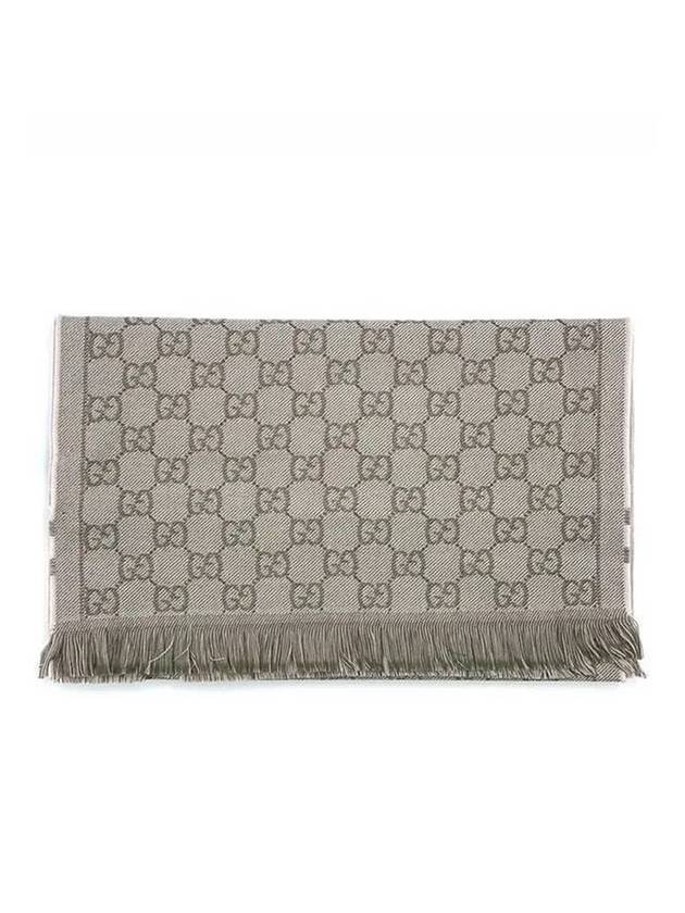 GG Reversible Line Wool Muffler Beige - GUCCI - BALAAN 1