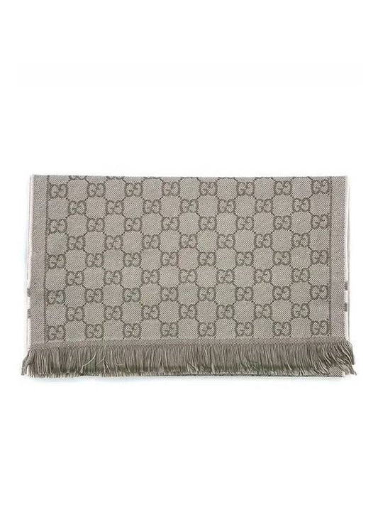 GG Reversible Line Wool Muffler Beige - GUCCI - BALAAN 1