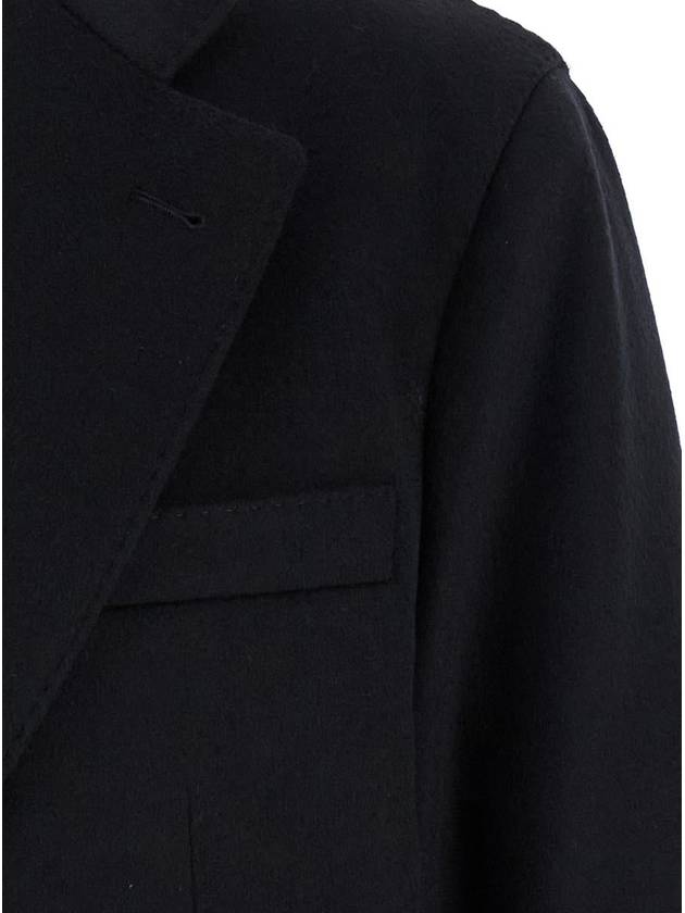 Black Single-Breasted Coat With Notched Revers In Wool Man - EMPORIO ARMANI - BALAAN 3