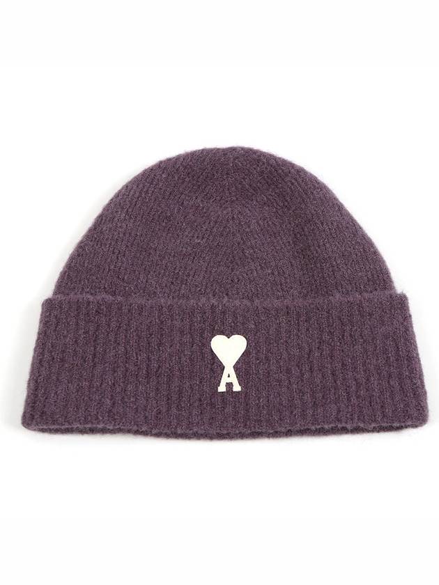 Logo Patch Knit Beanie Lilac - AMI - BALAAN 2