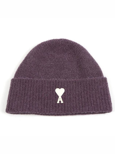 Logo Patch Knit Beanie Lilac - AMI - BALAAN 2