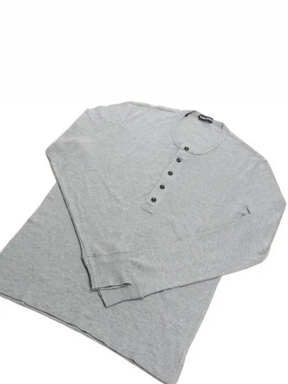 Henry Neck Long Sleeve T-Shirt Grey - TOM FORD - BALAAN 2