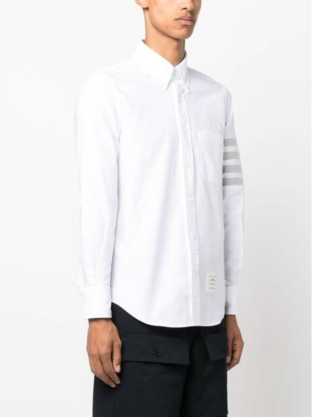 4 Bar Stripe Long Sleeve Shirt White - THOM BROWNE - BALAAN 5