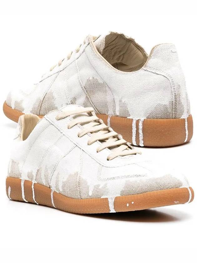 Men's Replica Paint German Army Low Top Sneakers White - MAISON MARGIELA - BALAAN 2