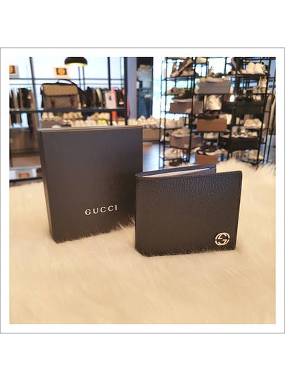 GG Interlocking Two Tone Half Wallet Black - GUCCI - BALAAN 2