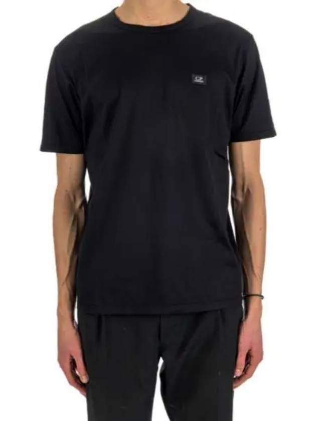 Logo Patch Short Sleeve T-Shirt Black - CP COMPANY - BALAAN 2