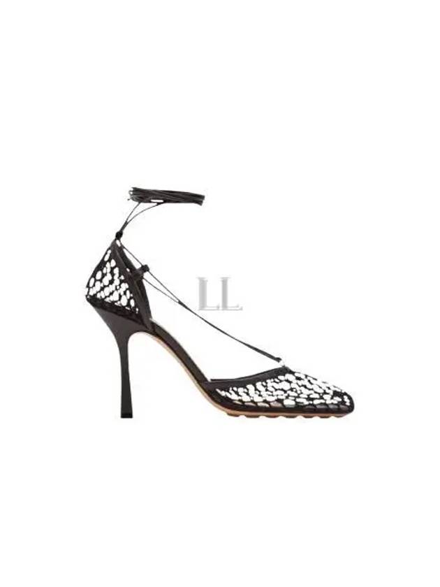 Open Mesh Stretch Sandal Heels Black - BOTTEGA VENETA - BALAAN 2