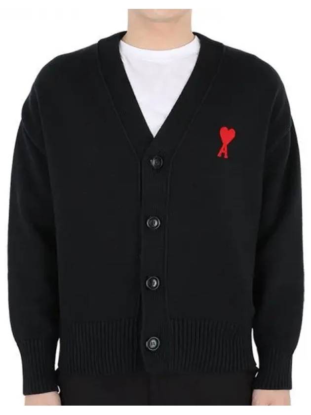 Men's de Coeur Heart Cardigan Black - AMI - BALAAN 2