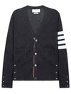 Men's Diagonal Classic Cashmere Cardigan Dark Grey - THOM BROWNE - BALAAN 2