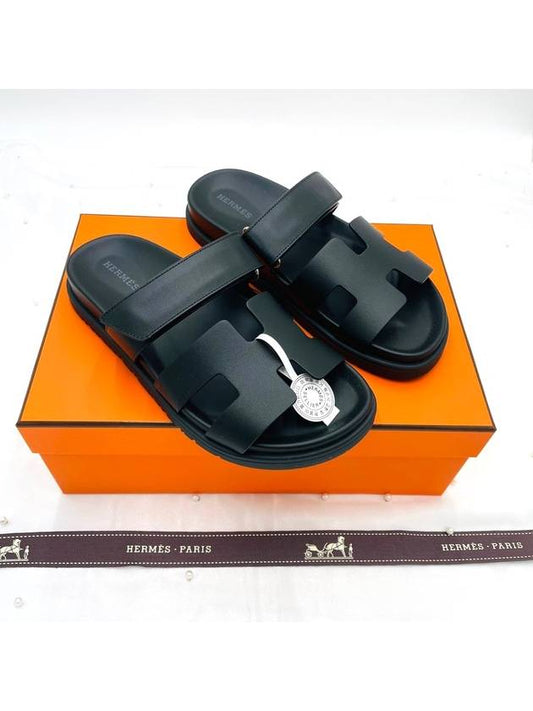 Chypre Calfskin Sandals Black - HERMES - BALAAN 2