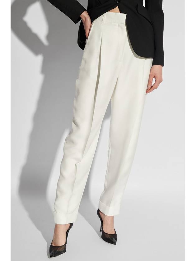 Alexander McQueen Pleat-front Trousers, Women's, White - ALEXANDER MCQUEEN - BALAAN 3